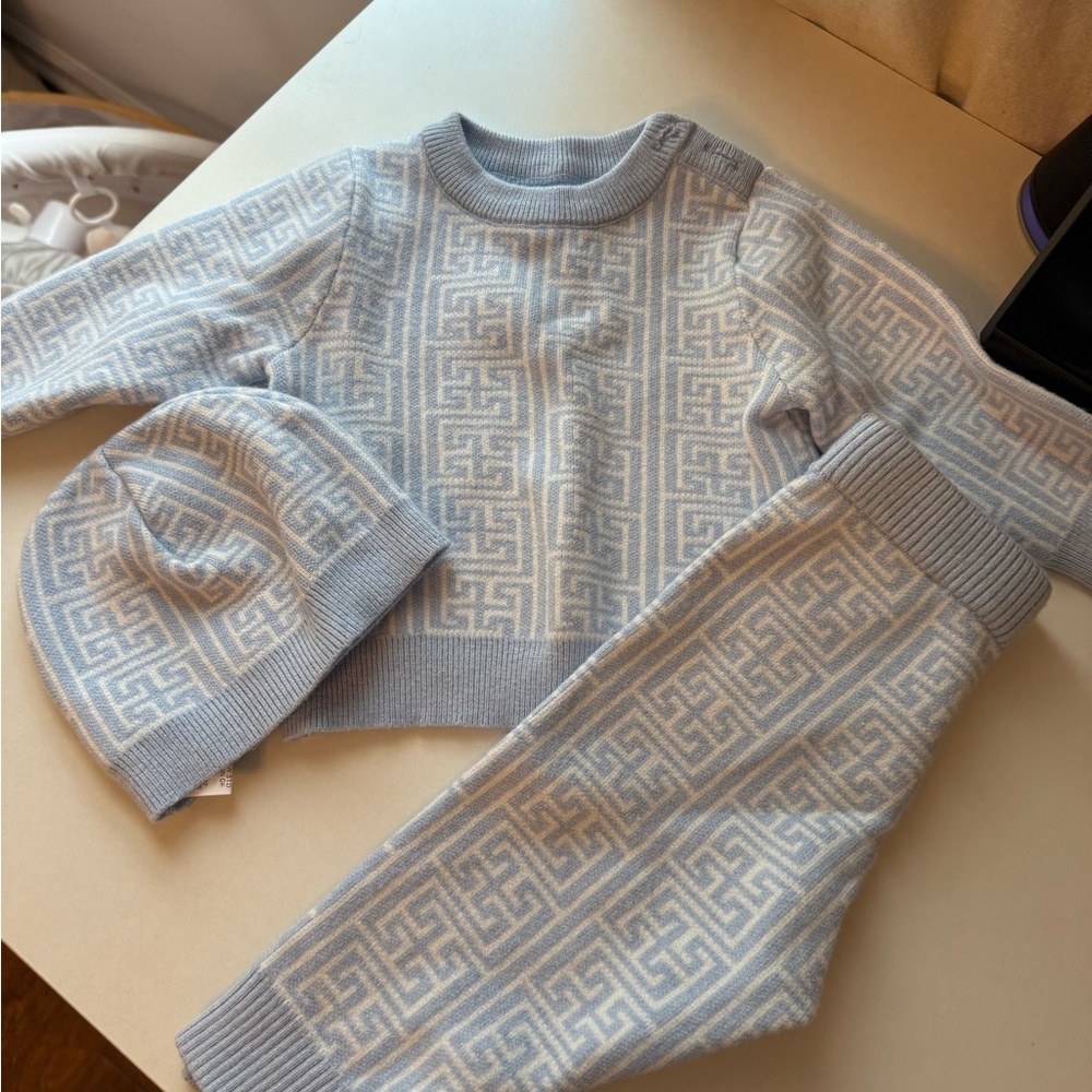 SHEIN baby boy Light Blue Knitwear